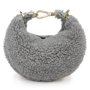 Fendi graphi Hobo Handbag Shearling Gray